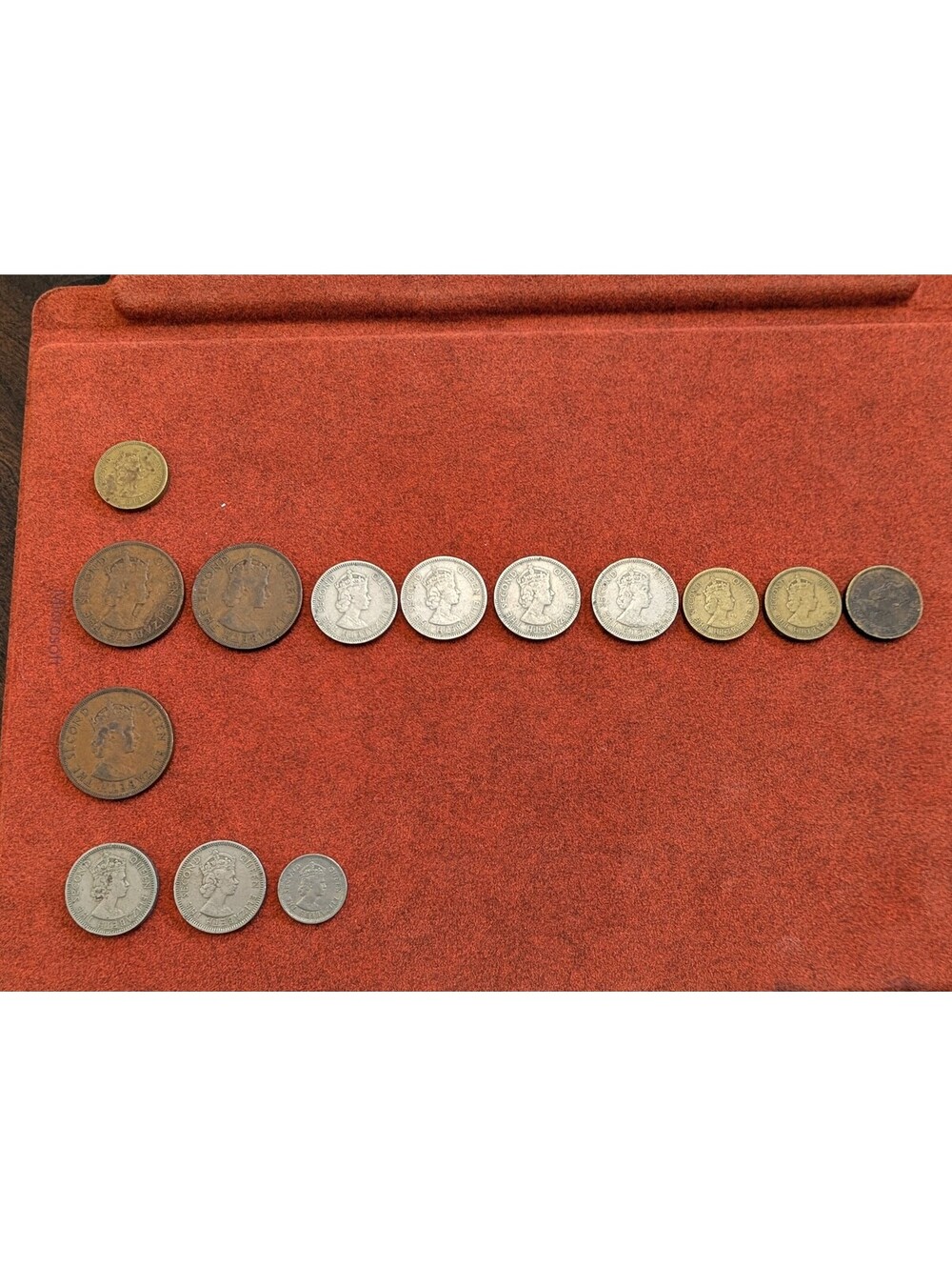 14 Vintage British Caribbean Territories Coins 1950s Queen Elizabeth II
